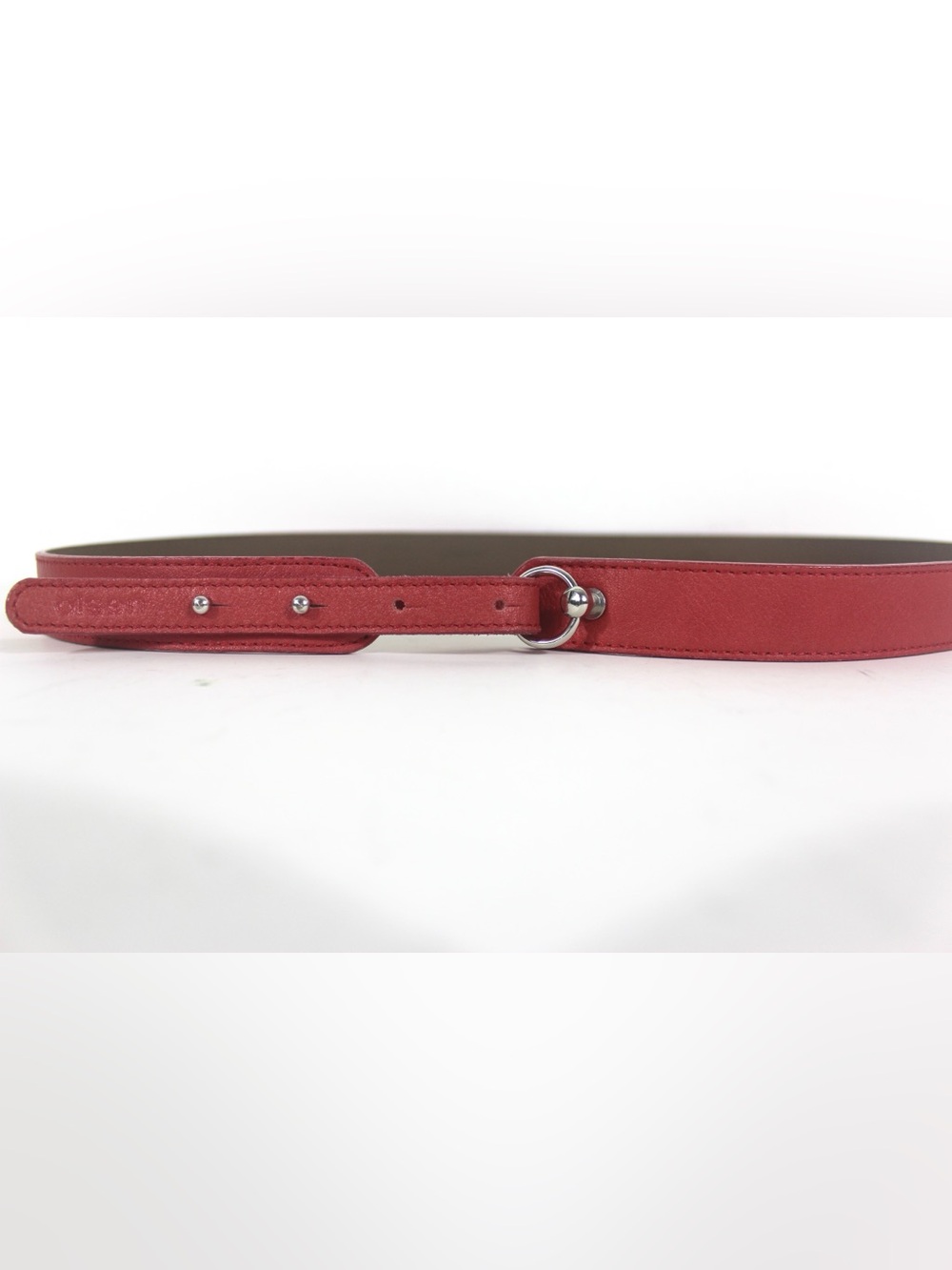 32”-33” Red Leather Belt Narrow Womens
